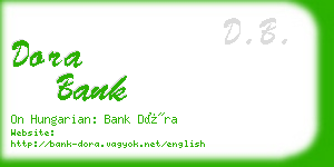 dora bank business card